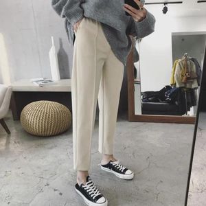 Pantalons pour femmes 2023 automne et hiver laine Haren petit pied radis épaissi décontracté ample mince culture