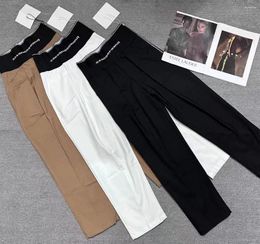 Pantalones de mujer 2023 de lujo primavera y verano Simple Casual elástico de alta calidad impresión recta cremallera lateral rábano Y2K