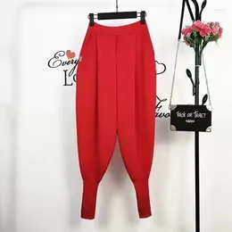 Pantalons pour femmes 2023 printemps et automne taille haute lâche glace soie tricoté jambe Harun pantalon femme décontracté mince radis femme vêtements