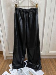 Pantalons pour femmes 2023 Femmes Mode Lâche Casual Bande de caoutchouc Taille élastique Moyenne Haute Mince Pantalon à jambes larges 1018