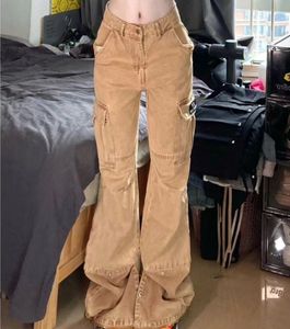 Pantalones de mujer 2023 Y2k Harajuku Straigth Jeans mujeres otoño cintura alta suelta chica moda Casual Cargo mujer estilo Retro