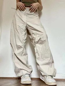 Pantalon femme 2024 Automne Mode Décontracté Solide Lâche Taille Basse Cordon Baggy Pantalon Y2K Jambe Large Cargo Streetwear