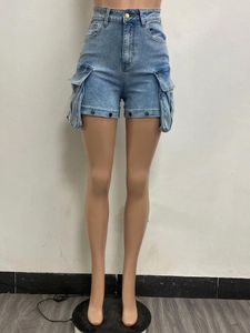 Damesbroeken 2024 Ontworpen Inactieve stijl Japanse Modieuze High-End Mode Casual Stretch Jeans Holle Vrijstaande Shorts