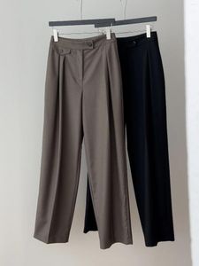 Pantalon féminin 2024 Fashion lâche double pantalon rétro plissé 0322