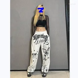 Damesbroek 2024 Graffiti-ontwerp Losse hiphop-broek met rechte pijpen Jazzdans-joggingbroek Straat