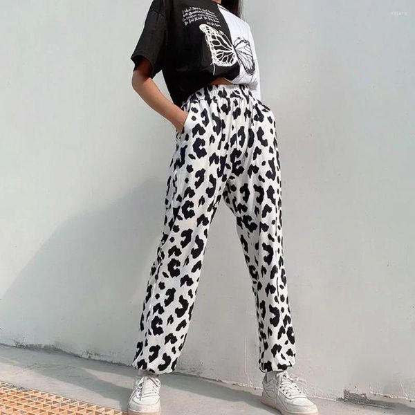 Pantalones de mujer 2024 Harajuku Sexy cebra estampado Animal elegante suelto Casual pantalones de cintura alta señoras Oficina Za mujeres ropa de calle