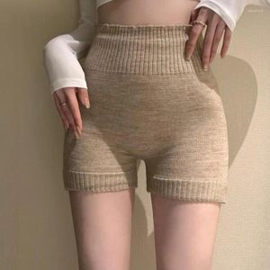 Pantalon femme 2024 taille haute short printemps hiver tricot chaud ventre sans couture bas serré doux extensible sécurité Y2k