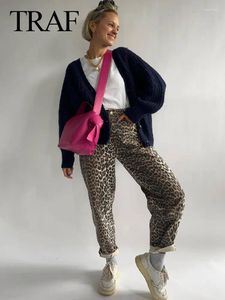 Pantalon féminin 2024 pantalon imprimé léopard