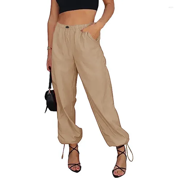Pantalon féminin 2024 Longue couleur décontractée Couleur de poche