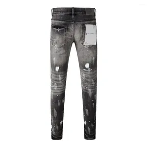 Pantalon féminin 2024 Jeans de haute qualité de marque de haute qualité 1: 1 de la mode Slim Street trous dans la peinture