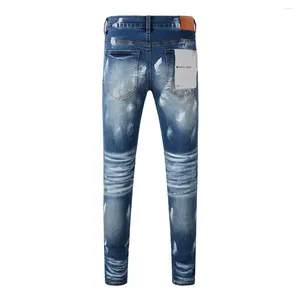 Pantalon féminin 2024 Jeans de haute qualité de marque de haute qualité 1: 1 marée mince couleur bleue peinture ancienne personnalité