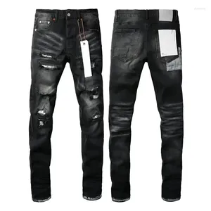 Pantalon féminin 2024 Jeans de marque roca violet mode Réparation en détresse noire de haute qualité Denim maigre