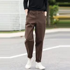 Pantalon féminin 2024 Spring Automn Arts Style Femmes Taille élastique All-Match Casual Solid Cotton Harem Femme Trausers V568