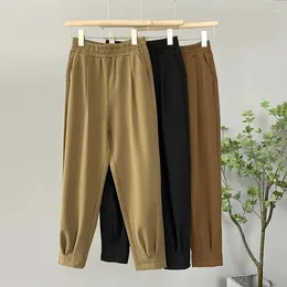 Pantalones de mujer 2024 Primavera/Verano Casual Harlem Radish Primavera Recortado Traje elástico Moda