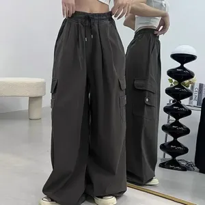 Pantalon Femme 2024 Femmes Japonais Vintage Brown Cargo Y2K Harajuku Baggy Pantalon Hip Hop Street Mode Casual Femelle Surdimensionné Joggers