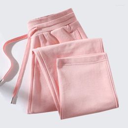 Pantalon Femme 2024 Femmes Printemps Automne Droite Couleur Unie Pantalon Taille Haute Qualité Lâche Femme