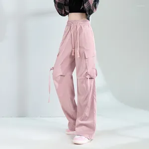 Pantalon féminin 2024 Y2K Femmes Vintage Cargo Streetwear Techwear Corée Harajuku BEIGE PANTAL PANTAL LAG JOGGERS JOGGERS