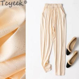 Pantalon féminin 20 mm 93% Mulberry Silk Harem Harem Femme Streetwear Fashion for Clothe
