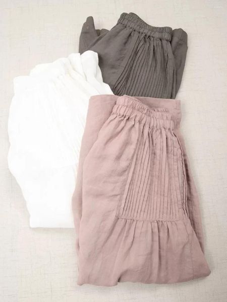 Pantalon féminin 64-106 cm taille élastique / printemps d'été Femmes de bonne qualité All-Match Japan Style confort