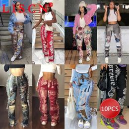 Pantalon féminin 6pcs Tassel Streetwear Femmes Bottom Y2K Fashion Sexe Sexy Pantal