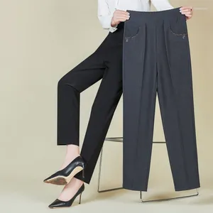 Pantalon femme 6XL Casual Femmes 2024 Lâche Élastique Taille Haute Longue Automne Hiver Pantalon Femme Stretch Oversize