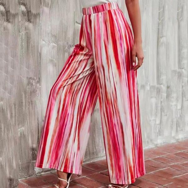 Pantalones de mujer Ropa vintage de los años 90 Personalidad para mujer Estilo bohemio Pierna ancha Pantalones de cintura alta Mujeres sueltas Trabajo informal Tallas grandes