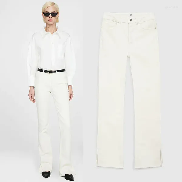 Pantalon de femmes AB Jeans Femmes Baggy Street High-Waist Wear White Y2K Fashion