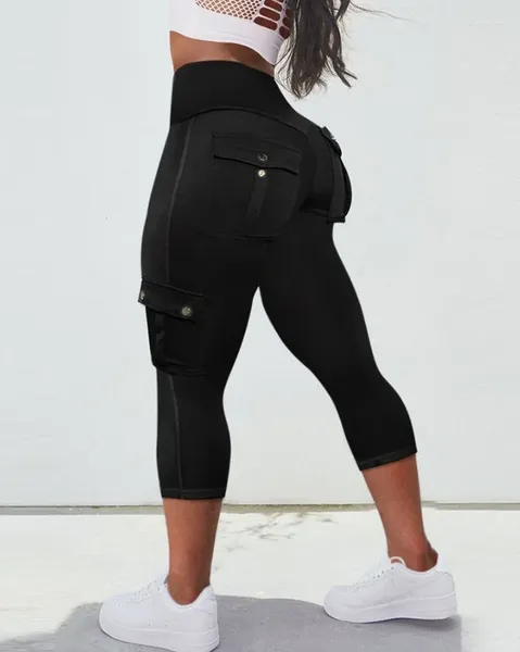 Pantalon féminin actif 2024 printemps / été le dernier conception de poche décontractée skinny hauteur
