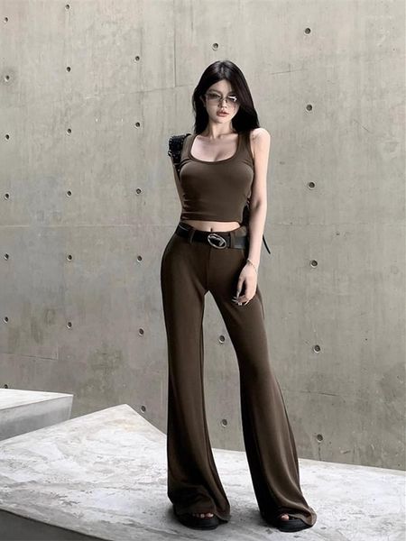 Pantalon femme American Brown Sports Camisole Taille haute Costume pour femmes Summer Wide Leg