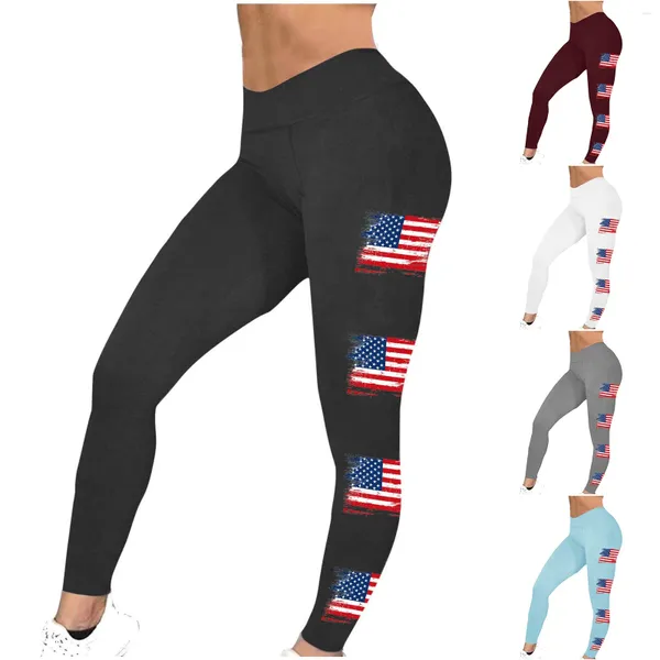 Pantalon féminin leggings de drapeau américain 4 juillet