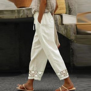 Pantalones para mujer Estampado animal Casual Mujer Ajuste relajado Primavera Verano Encaje Pequeño panel Mamelucos para mujer Pantalón largo