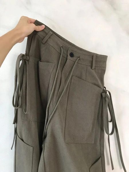 Pantalones de mujeres Ejército Cargo verde Vintage Y2K Harajuku Estégalo Estéñido