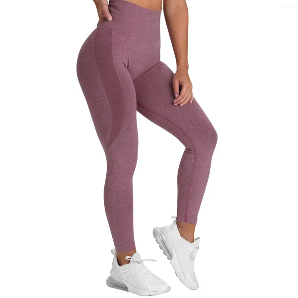 Pantalones para mujer Llegada Fitness Running Leggings Deporte Color sólido Levantamiento de cadera Cintura alta Estiramiento Yoga para mujeres Ocio Slim Fit