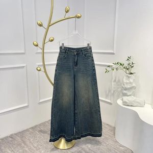 Pantalon féminin Arrivée Femmes Solid Lignet Vintage Denim Jeans de haute qualité Streetwear sur toute la longueur All-Match