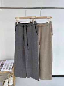 Pantalon femme automne et hiver cachemire rétro chevrons tricoté taille haute droit décontracté polyvalent jambe large pour les femmes