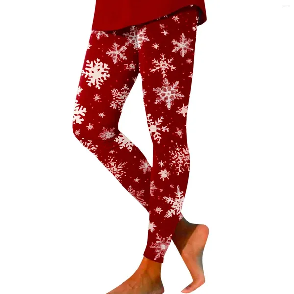 Pantalons pour femmes automne et hiver mode décontractée impression de noël sous-vêtements épaissi Leggings en dentelle