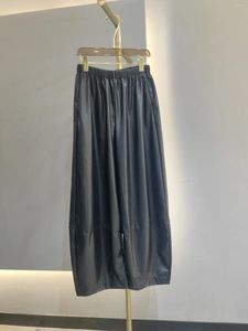 Pantalons pour femmes automne et hiver, haut en cuir incurvé large, tissu protéiné, douceur invincible, excellente perméabilité à l'air.