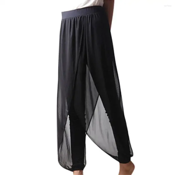 Pantalones De Mujer otoño Mujer gasa Harem negro Casual holgado 2024 señoras articulado tul Pantalones sueltos Pantalones De Mujer