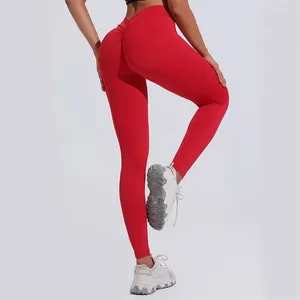 Pantalons pour femmes Retour V BuYoga Leggings Sexy Femmes Yoga Fitness Entraînement Gym Courir Taille Haute Active Wear Serré