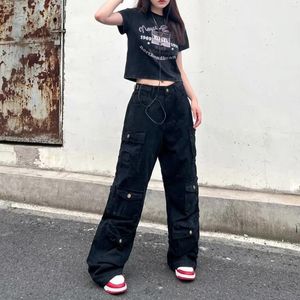 Pantalon féminin cargo baggy femmes vintage hauts streetwear strewear cool pantalon minimaliste de style coréen unisexe fille quotidienne pantalon