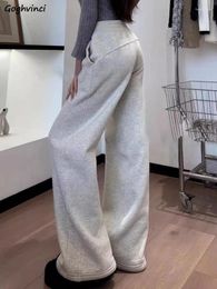 Damesbroek Baggy Dames Casual Warm Jogger Plus Fluweel Dik Eenvoudig Hoge taille Sportief Street chic All-match Rechte broek Ulzzang