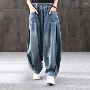 Pantalon femme grande taille Vintage Harlan jean Denim jambe large lanterne femmes vêtements Streetwear surdimensionné taille haute pantalon