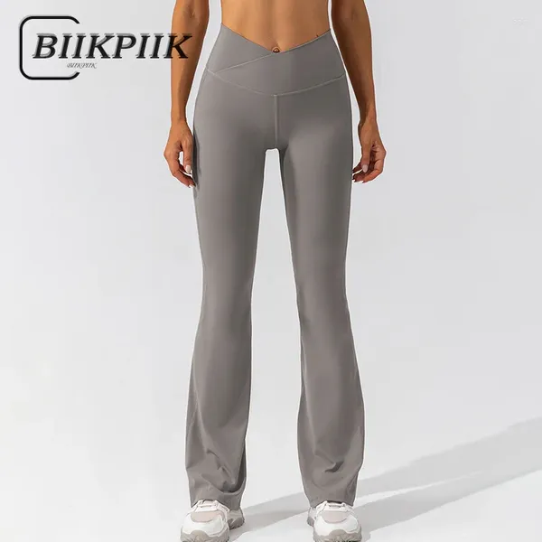 Pantalon féminin biikpiik v-waist festock soulève le yoga flare femme botte décontractée pantalon de fitness en forme de carrosserie de carrosserie