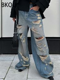 Pantalones de mujer Bkqu Jeans rectos Retras