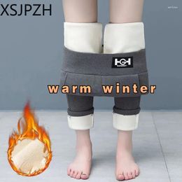 Pantalones de mujer Negro Cálido Warm Invierno grueso grueso grueso lana Flanaje Leggings para mujeres Pantalones Cachemira Lambbs Cajas Damas