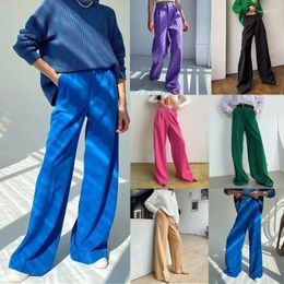Pantalon féminin Blue Office Fashion Line Line Longueur Tableau de femmes