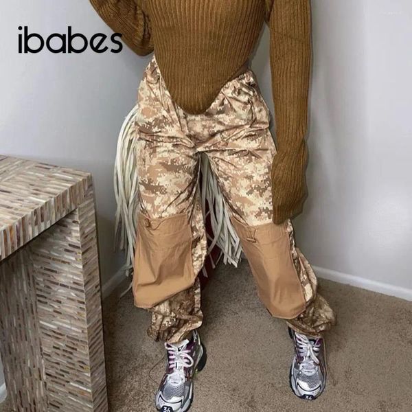 Pantalon féminin camouflage imprimé femme cargo cordon sweet sweet capris avec de grandes poches 2024 Summer High Street Workout Swear