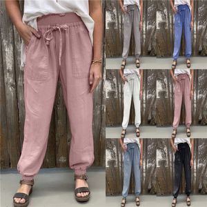 Damesbroek Capris 2021 Europese en Amerikaanse loszittende broek Elasticated Casual Women