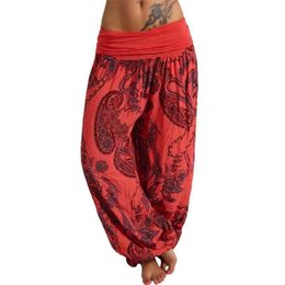 Dames Broek Capris 2022 Lente Herfst Boheemse Hoge Taille Casual Hip Hop Harajuku Losse Vrouwen Wide Leg Harem Pant Mode Boho Pantalon