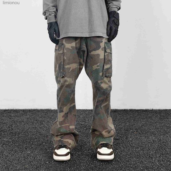 Pantalons pour femmes Capris 2023 Camouflage Micro Flare pantalon à la mode Streetwear Camo Cargo pantalon pour pantalon ajusté femmes Baggy vêtements décontractés L240110